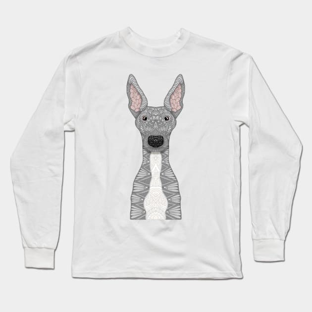 Greyhound -blue and white Long Sleeve T-Shirt by ArtLovePassion